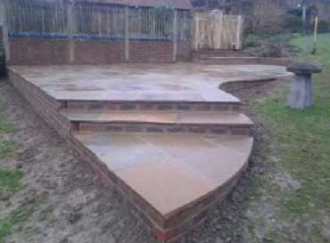 Curved Indian Sandstone Patio